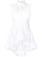 Alexander Mcqueen Sleeveless Ruffle Blouse - White