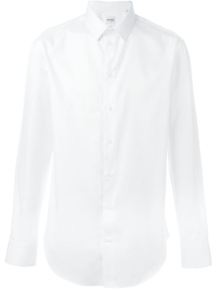 Armani Collezioni Classic Shirt, Men's, Size: 42, White, Cotton