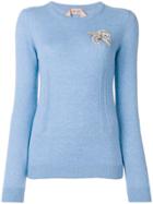 No21 Embellished Long-sleeve Sweater - Blue