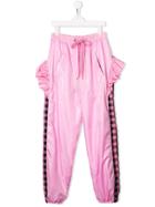 Natasha Zinko Kids Teen Ruffle Trim Track Pants - Pink
