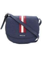 Bally - Striped Trim Cross Body Bag - Women - Leather - One Size, Blue, Leather