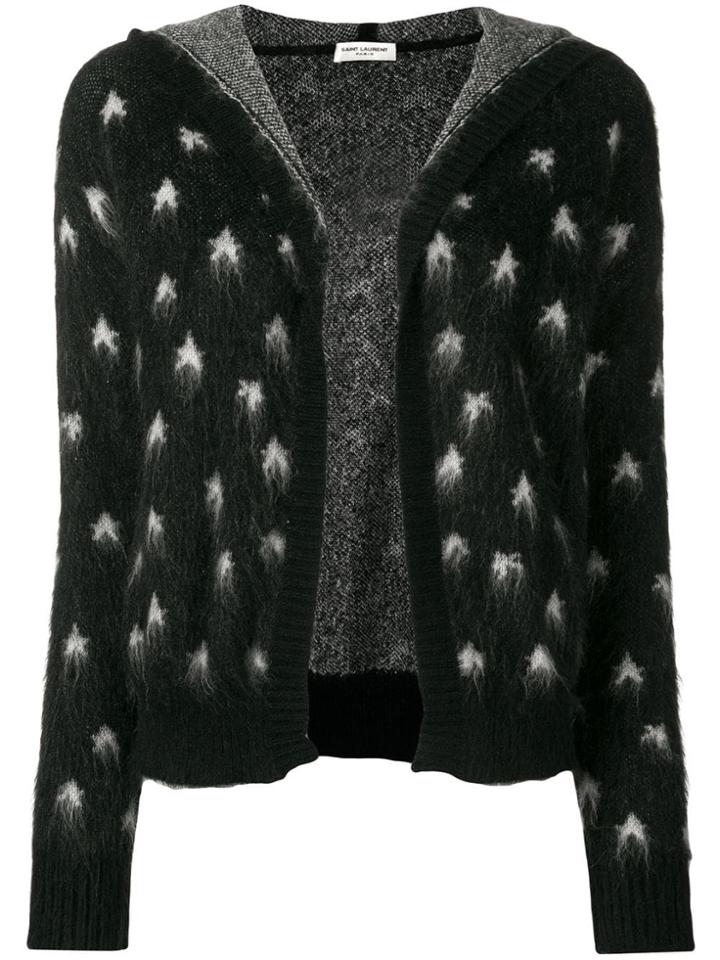 Saint Laurent Baja Court Star Patterned Cardigan - Black