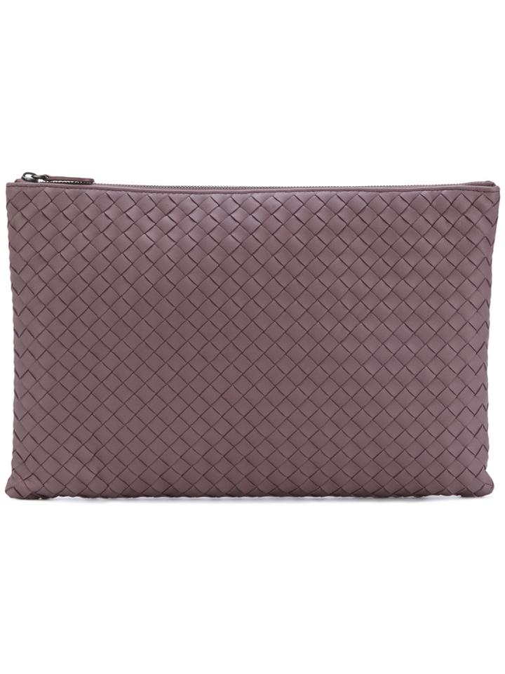 Bottega Veneta Glicine Intrecciato Nappa Large Document Case - Pink &