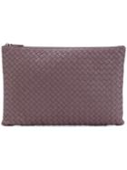 Bottega Veneta Glicine Intrecciato Nappa Large Document Case - Pink &