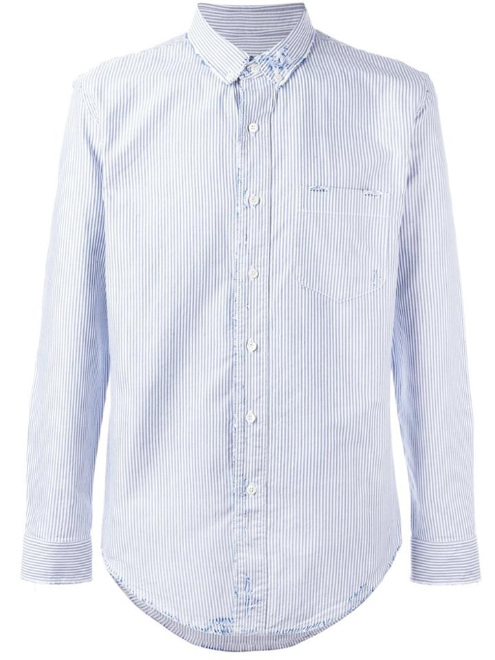 Palm Angels Striped Shirt - Blue