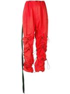 Unravel Project Drawstring Hybrid Cargo Trousers - Red