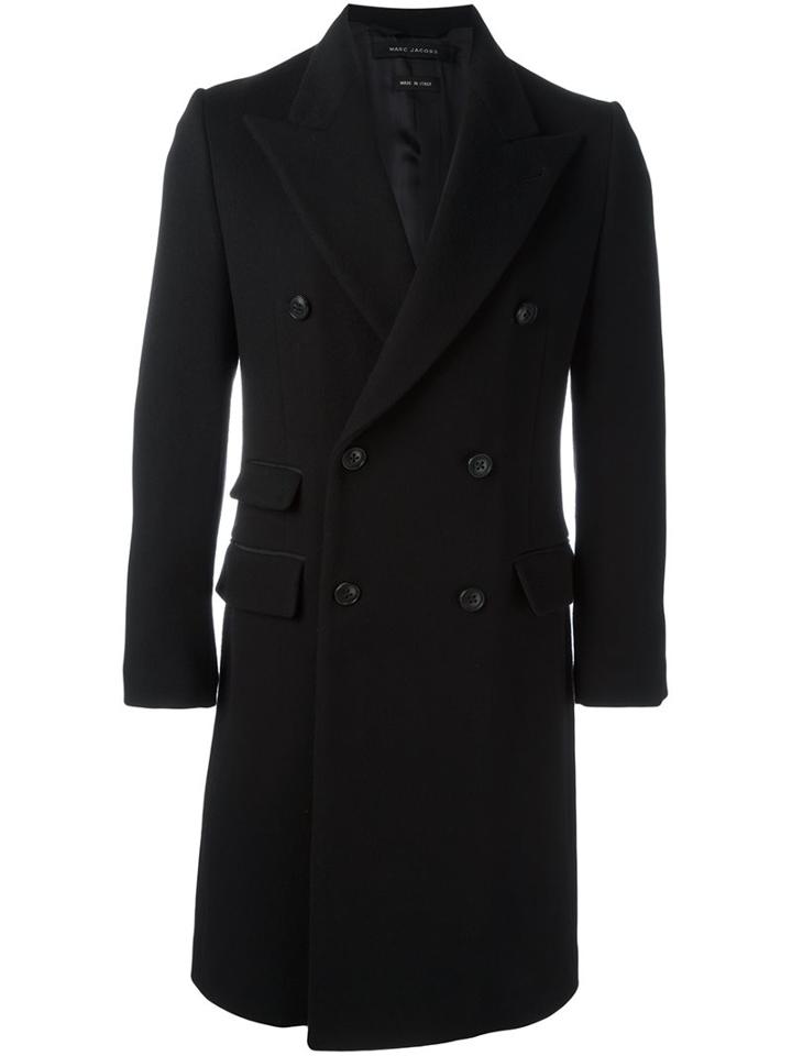 Marc Jacobs Double Breasted Coat, Men's, Size: 46, Black, Camel Hair/viscose/cotton