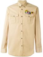 Dsquared2 Plain Logo Brooch Shirt, Men's, Size: 48, Nude/neutrals, Cotton/spandex/elastane