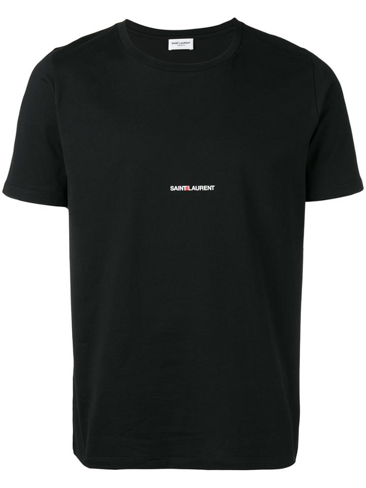Saint Laurent Logo Print T-shirt - Black