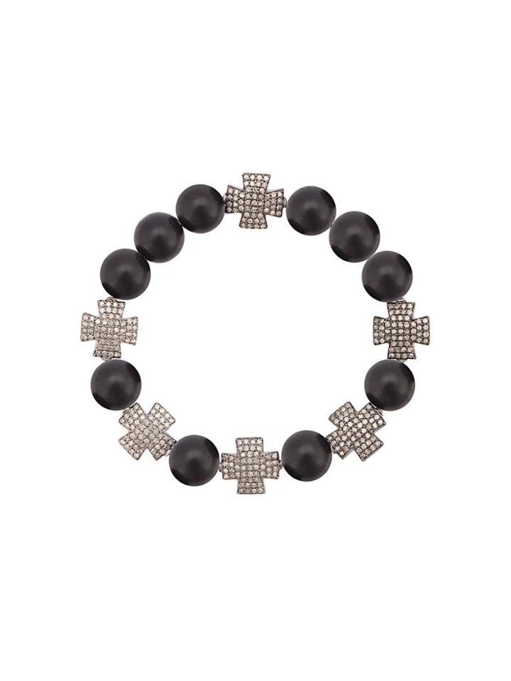 Loree Rodkin Onyx Cross Charm Bracelet - Metallic