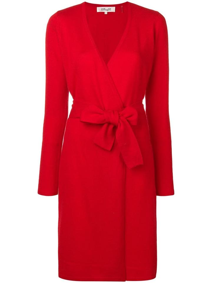 Dvf Diane Von Furstenberg Belted Midi Dress - Red