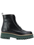 Paloma Barceló Ridged-sole Lace-up Ankle Boots - Black