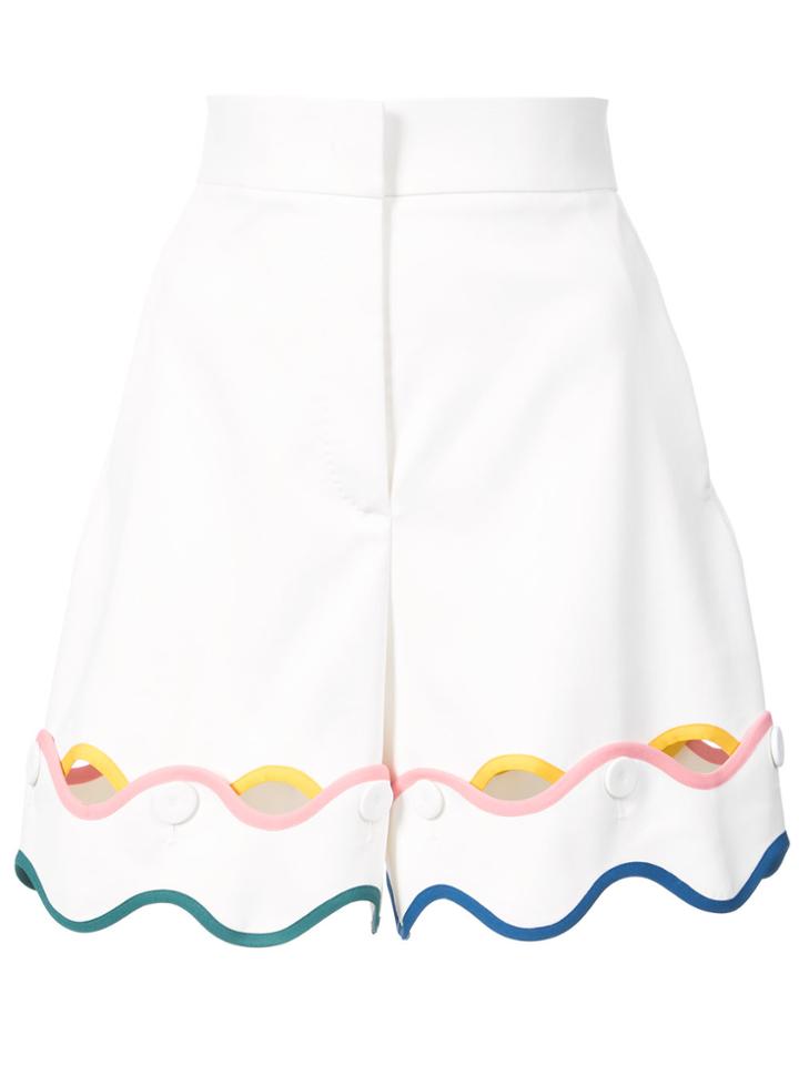 Sara Battaglia Wavy Hem Shorts - White