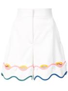 Sara Battaglia Wavy Hem Shorts - White
