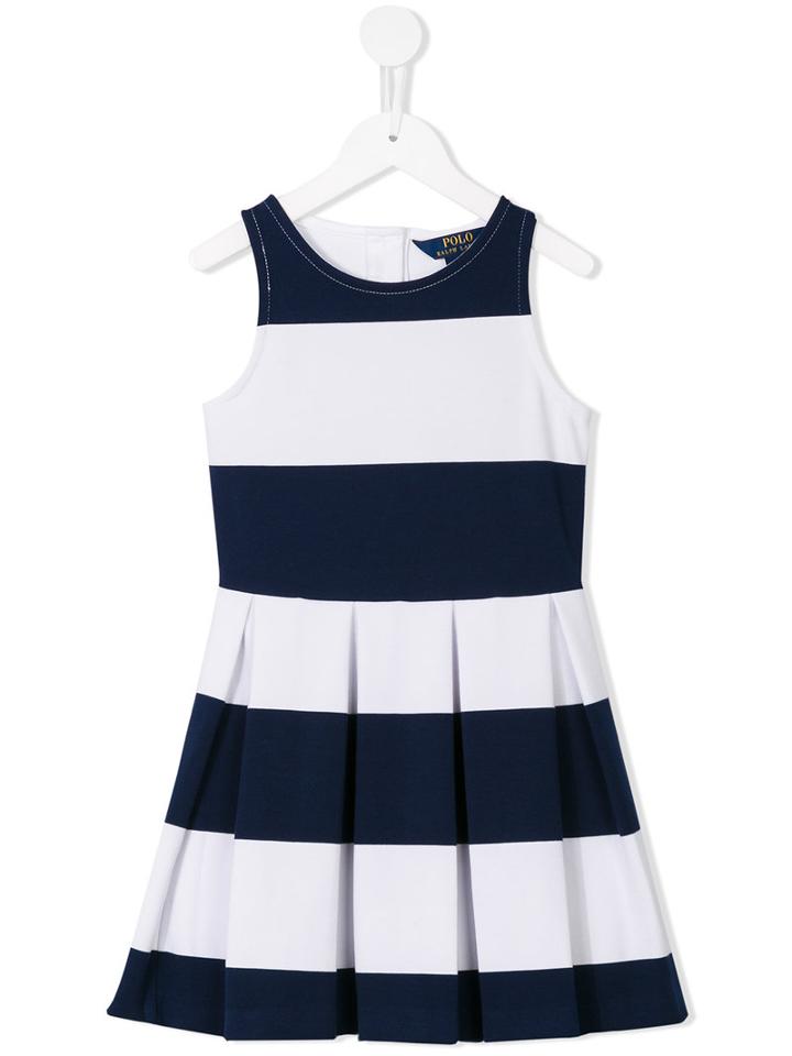 Ralph Lauren Kids Striped Dress, Toddler Girl's, Size: 4 Yrs, White