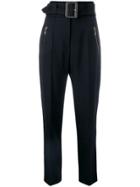 Roberto Cavalli Belted High Waist Trousers - Black