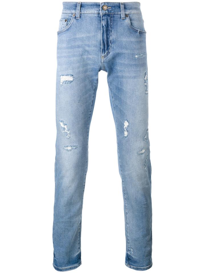 Dolce & Gabbana Light Blue Wash Distressed Jeans