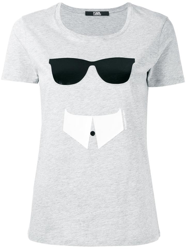 Karl Lagerfeld D1 T-shirt, Women's, Size: Medium, Grey, Cotton