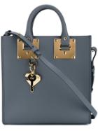 Sophie Hulme Square 'albion' Leather Tote, Women's, Grey
