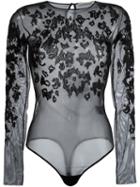 Amen Sequined Bodysuit, Women's, Size: 40, Black, Polyamide/spandex/elastane/glass
