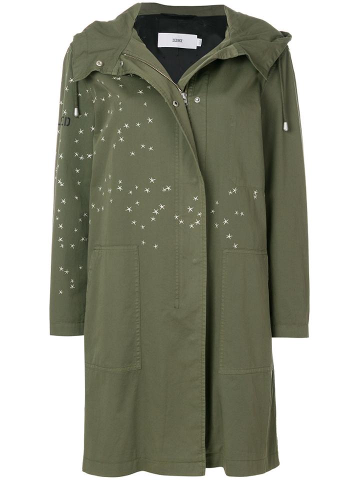 Closed Loose Hooded Coat - Green