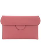 Roksanda - Leather Fold-over Clutch Bag - Women - Calf Leather/viscose - One Size, Women's, Pink/purple, Calf Leather/viscose