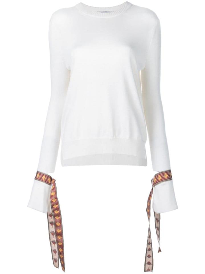 Oscar De La Renta Tied Cuffs Jumper - White
