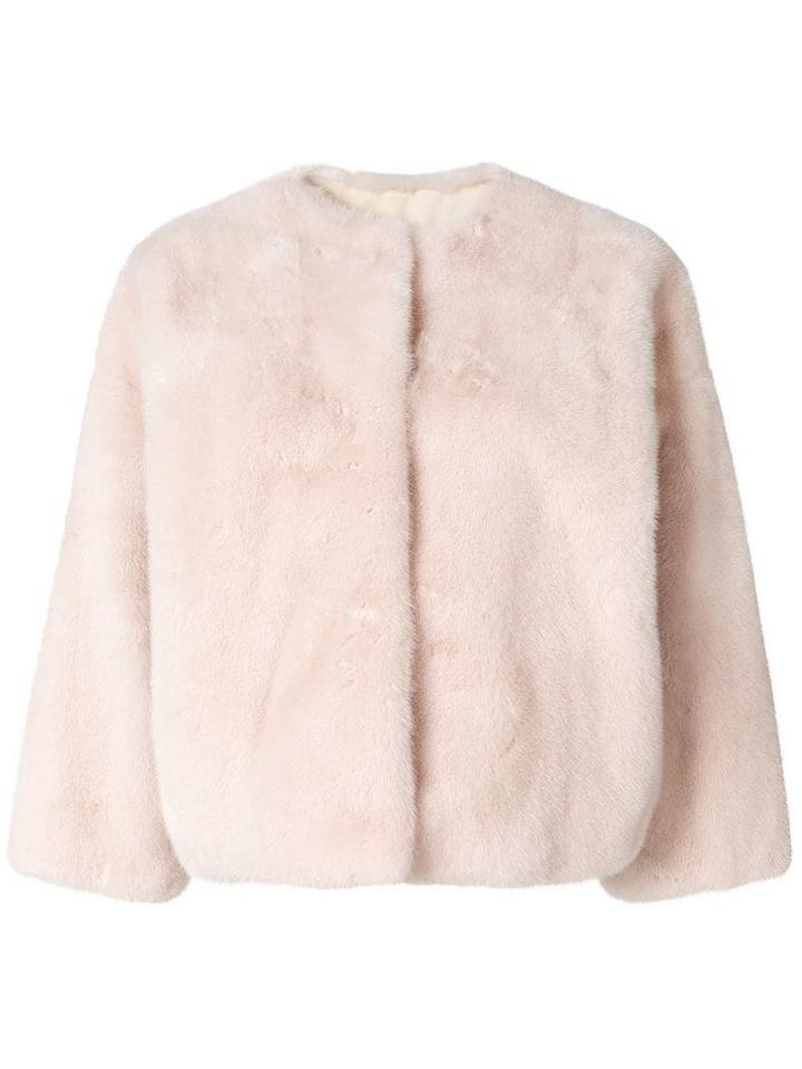 Yves Salomon Oversized Short Jacket - Pink