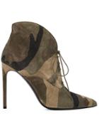 Saint Laurent Paris Ankle Boots, Women's, Size: 41, Green, Leather