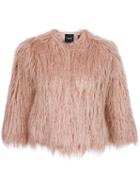 Theory Synthetic Fur Coat, Women's, Size: Medium, Pink/purple, Cotton/acrylic/modacrylic