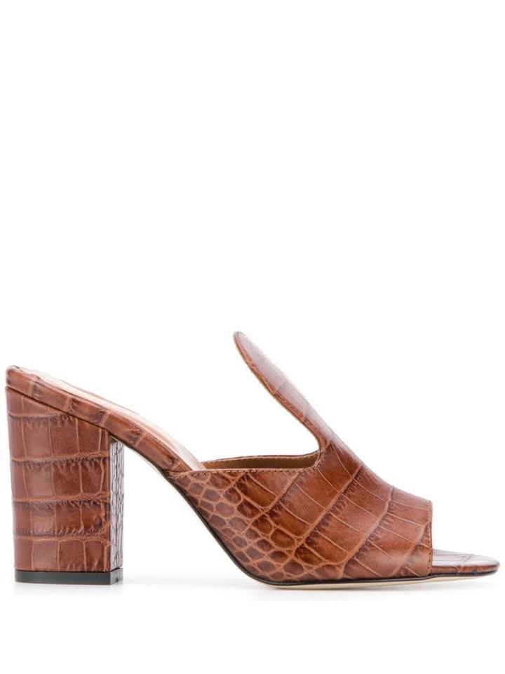 Paris Texas Crocodile Printed Sandals - Brown