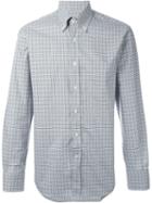Canali Checked Shirt, Men's, Size: M, Green, Cotton