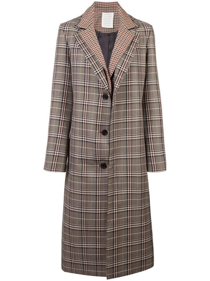 Monse Plaid Single Breasted Coat - Multicolour