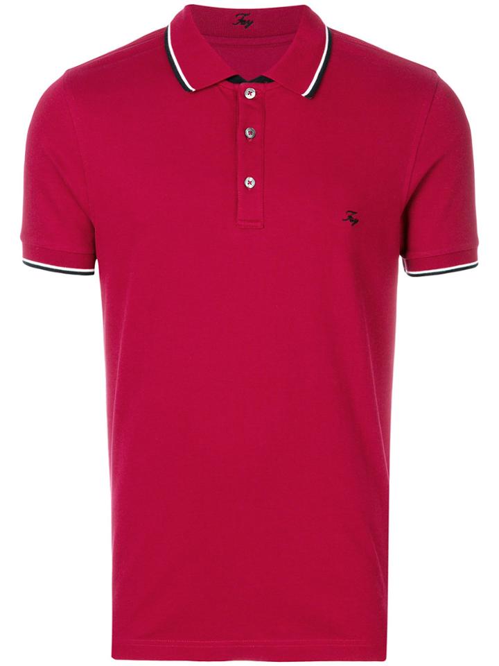 Fay Classic Fitted Polo Top - Red