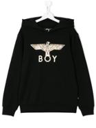 Boy London Kids Front Logo Print Hoodie - Black