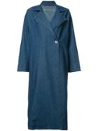 Raquel Allegra Denim Trench Coat, Women's, Size: 2, Blue, Cotton