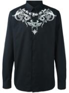 Givenchy Tattoo Print Shirt, Men's, Size: 41, Black, Cotton