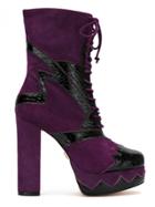 Andrea Bogosian Panelled Platform Boots - Pink & Purple