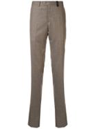 Brioni Creased Slim Fit Trousers - Brown