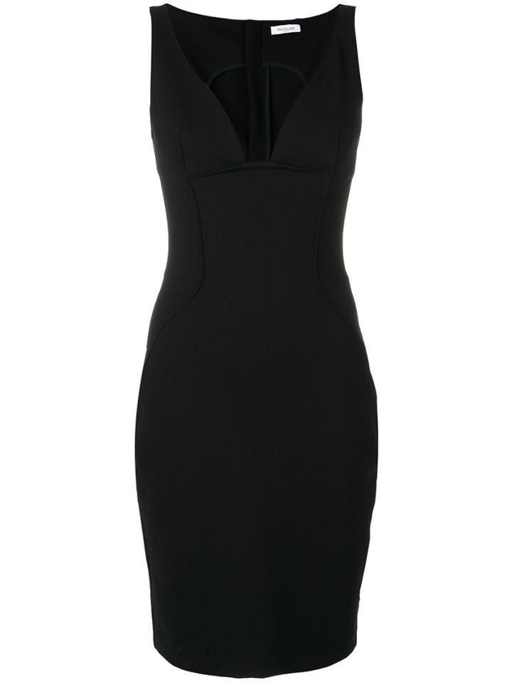 Mugler Deep Neck Dress - Black