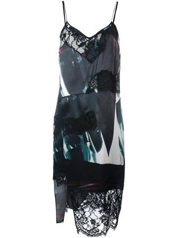 Dkny Asymmetric Slip Dress, Women's, Size: Medium, Black, Lace
