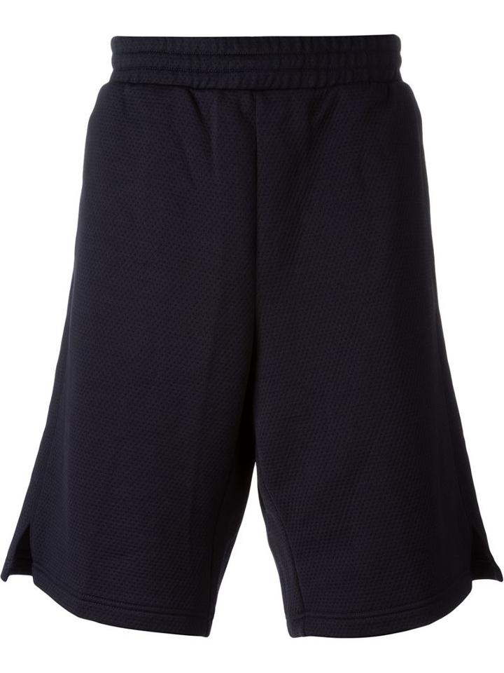 T By Alexander Wang Jersey Basketball Shorts, Men's, Size: S, Blue, Polyester/cotton