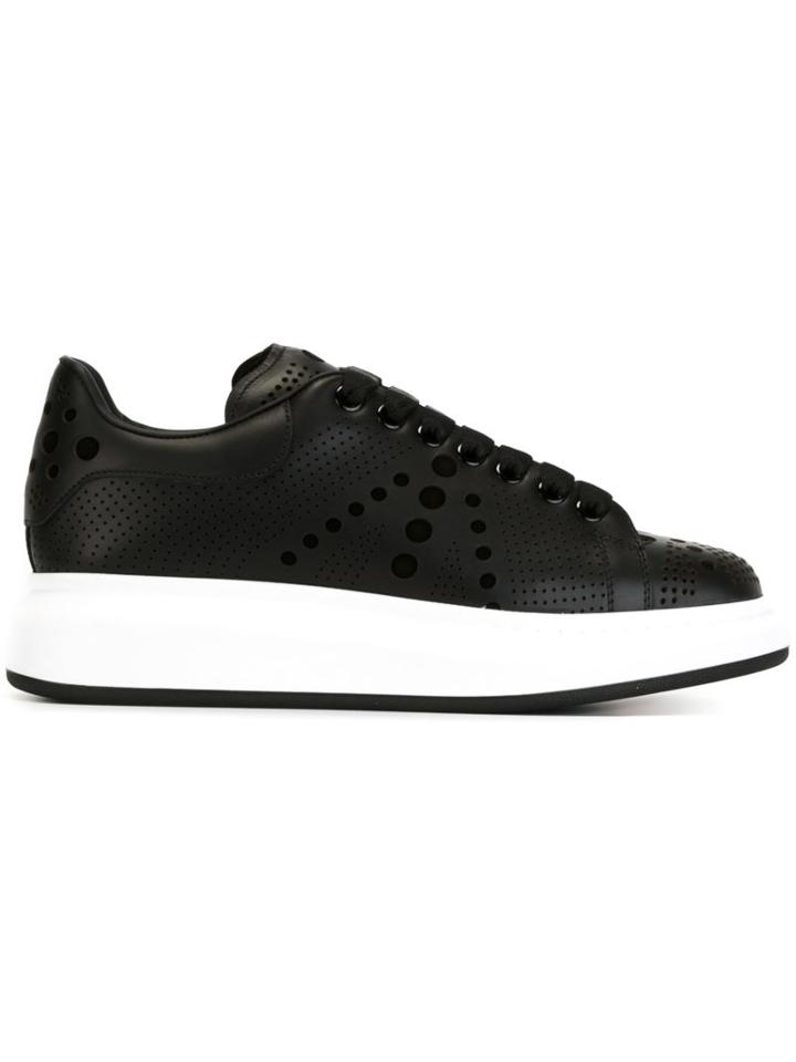 Alexander Mcqueen Extended Sole Sneakers, Men's, Size: 42.5, Black, Calf Leather/leather/rubber