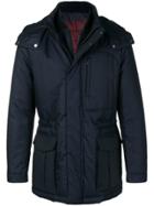 Corneliani Hooded Padded Jacket - Blue