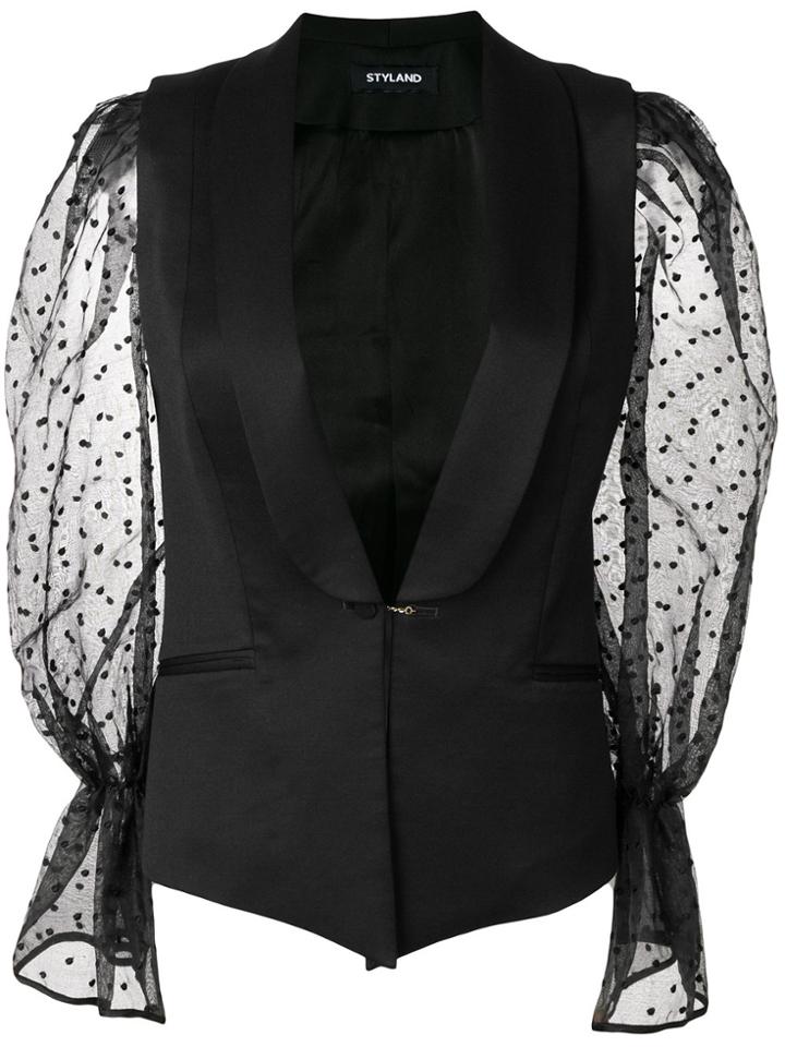 Styland Sleeveless Blazer - Black