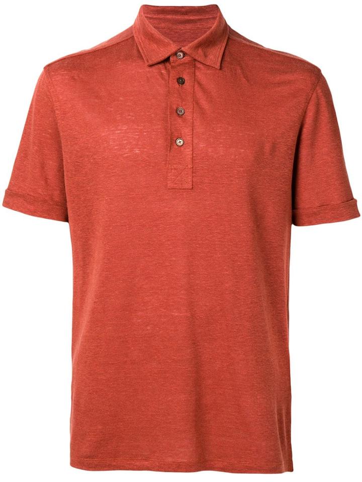 Ermenegildo Zegna Shortsleeved Polo Shirt - Orange