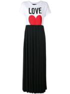 Love Moschino Pleated Skirt T-shirt Dress - Black