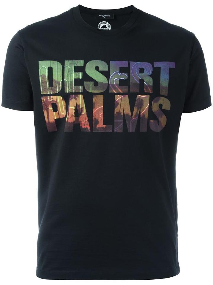 Dsquared2 Desert Palms T-shirt, Men's, Size: Small, Black, Cotton