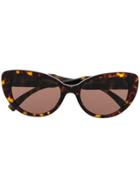 Versace Eyewear Tortoise-shell Cat-eye Sunglasses - Brown