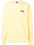 Stussy Printed Sweatshirt With Logo - Yellow